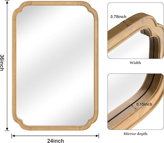 WallBeyond 24" x 36" Rounded Corner Arch Wall Mirror - Image 6