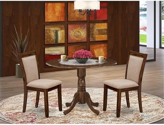 East West Furniture DLMZ3-AWN-04 3 Piece Dinette Set - Image 2