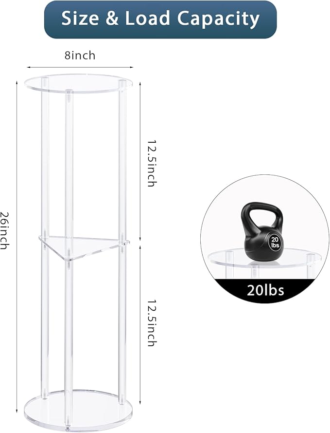 HMYHUM Acrylic Drink Table for Small Spaces, Martini Table for Living Room - Image 3