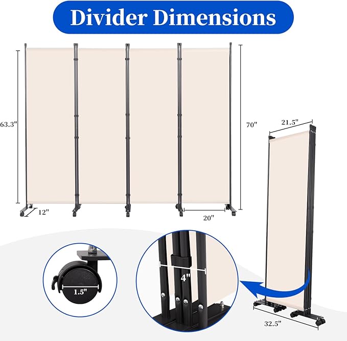 Room Divider 6FT Room Partition - Image 4