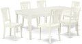 East West Furniture DOAV7-LWH-W 7 Piece Kitchen Table Set Consist of a by EastWestFurniture