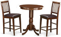 East West Furniture EDVN3-MAH-LC 3 Piece Counter Height Dining Set Contains a by EastWestFurniture