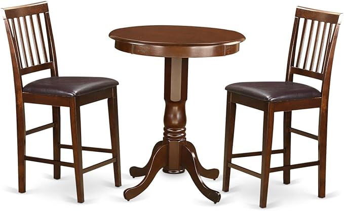 East West Furniture EDVN3-MAH-LC 3 Piece Counter Height Dining Set Contains a by EastWestFurniture