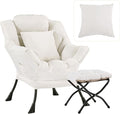 Lazy Chair with Ottoman, Modern Large Accent Lounge Chair with a Pillow by HomeEastllyHome