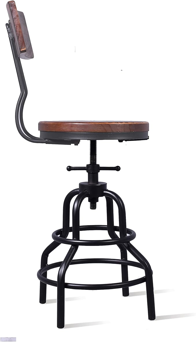 Diwhy Industrial Vintage Counter Stool, Kitchen Counter Height Adjustable - Image 6