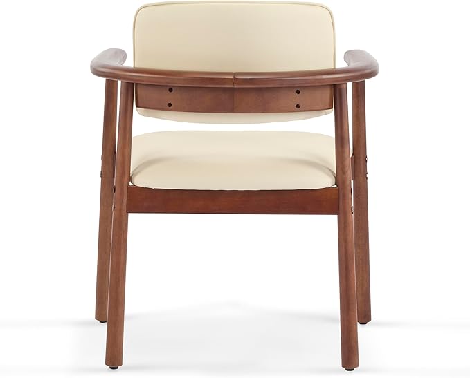 Merax Rubber Wood Dining Chairs Set of 2, Comfortable PU Foam Seat Armchairs - Image 5
