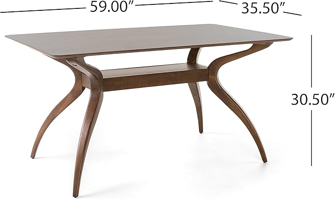 Christopher Knight Home Idalia Curved Leg Rectangular Dining Set, 5-Pcs Set - Image 3