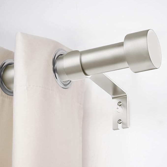 2 Pack Curtain Rods for Windows 48 to 84 Inch, 1 Inch Brushed Nickel Adjustable - Image 4