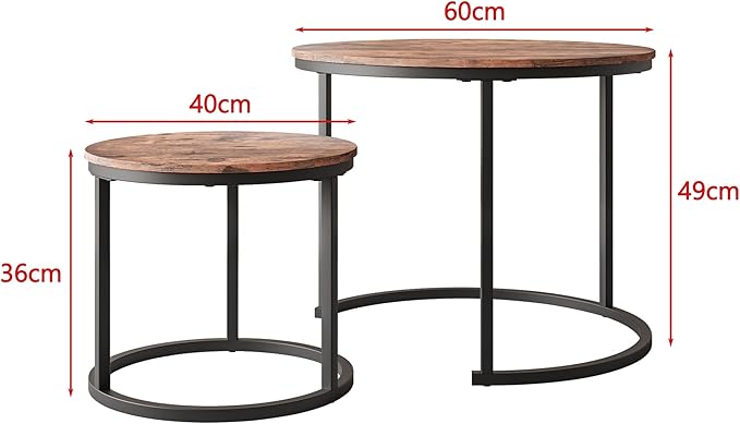 Small Coffee Table Living Room, Metal Frame - Image 2