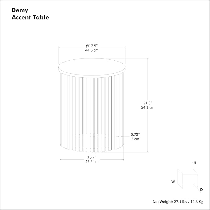 SIMPLIHOME Demy 18-inch Wide Metal Accent Table in Black Marble/Black Metal - Image 3