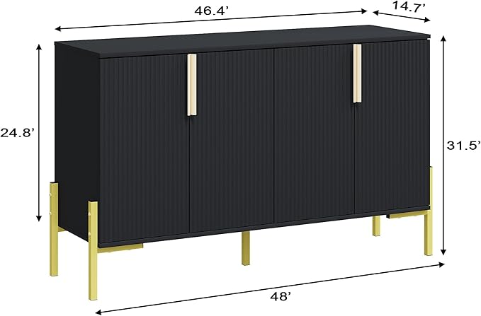 4 Doors Sideboard Buffet Cabinet - Image 2