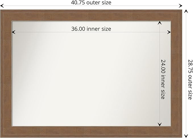Amanti Art Brown Bathroom Mirror - Image 4