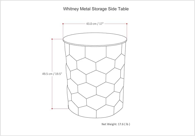 SIMPLIHOME Whitney Industrial 17 inch Wide Metal Storage Accent Side Table in - Image 3
