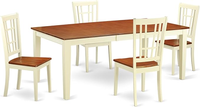 East West Furniture QUNI5-WHI-W 5 Piece Dining Room Table Set Includes a by EastWestFurniture