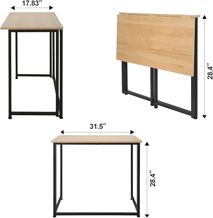 Leopard Folding Computer Desk for Small Spaces, Space-Saving Home Office Desk - Image 3