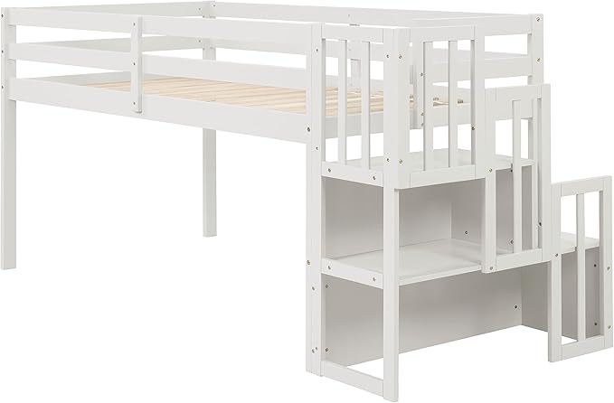 HomSof Loft Bed with Stairs and Storage - Image 5