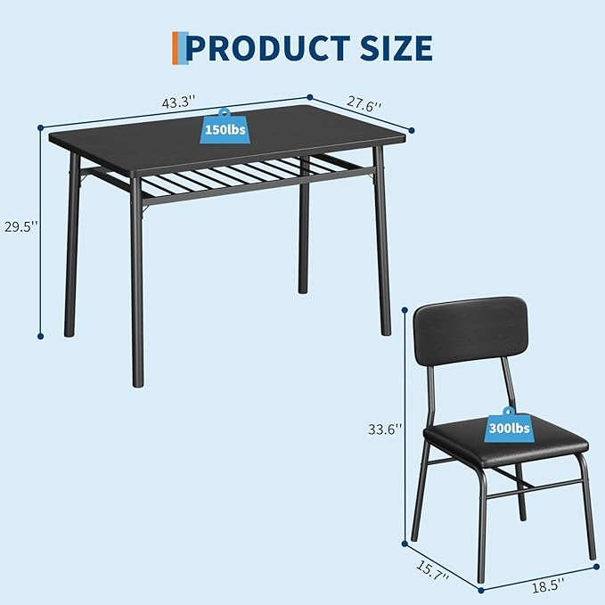 GAOMON 5-Piece Dining Table Set - Image 5
