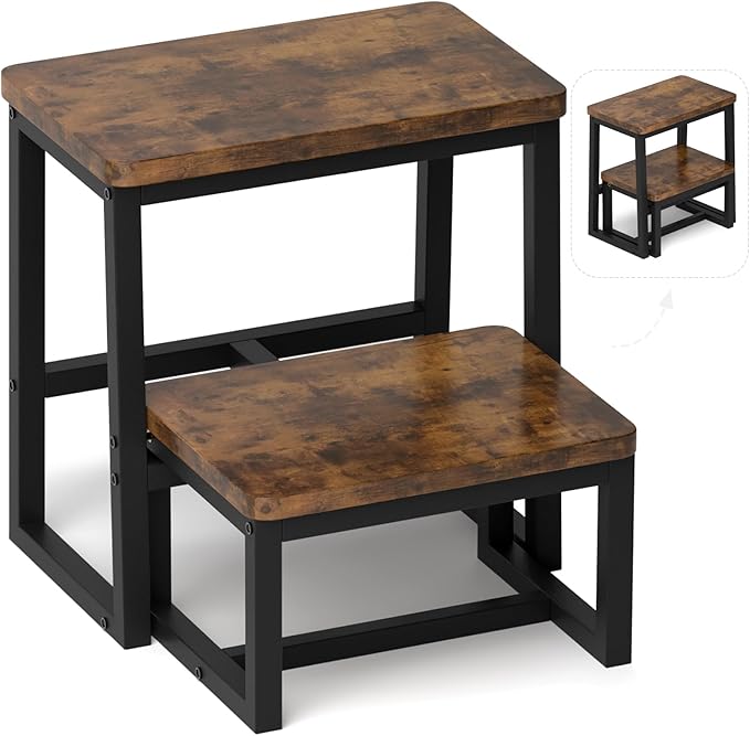 Step Stool for Adults & Kids, Holds up to 500Lb, 3 in1 Heavy Duty Sturdy Wooden by iTsst-ForAnyLifestyle