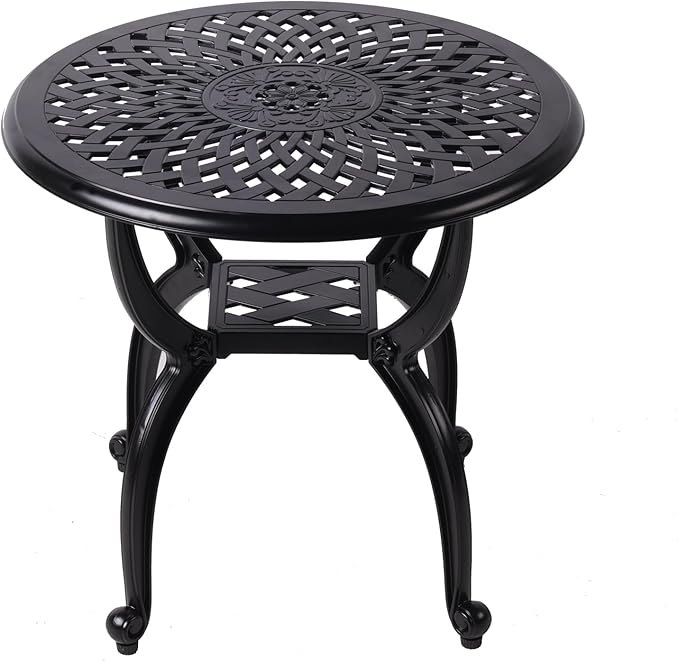 Cast Aluminum Outdoor Side Table, Small Patio Table, Outdoor Coffee Tables - Image 7