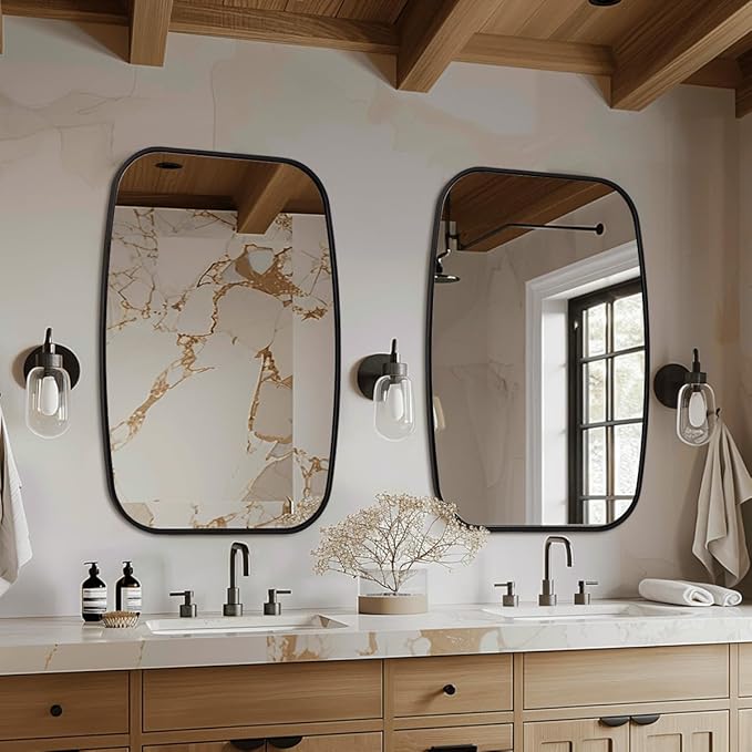 ANDY STAR Black Oval Mirrors for Bathroom, 24x36 Inch Oblong Bathroom Mirrors - Image 5