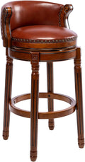 Cow top Leather Wooden Bar Stools, 29.5" Bar Height Bar Chair by AULIFE