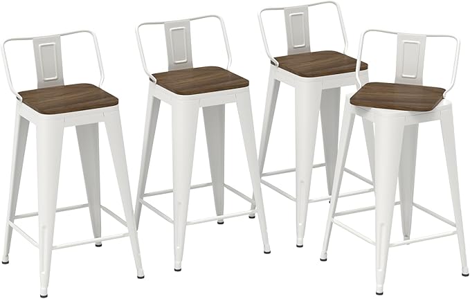 26 Inch Swivel Bar Stools Set of 4, Counter Height Bar Stools - Image 3