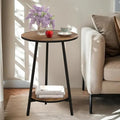 Side Table - Rustic End Couch Tables - Waterproof Metal Frame, by Unknown
