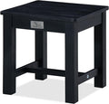 12 Inch Wooden Black Step Stool, Small Nature Beach Chair Under Desk, Indoor by VICTORYRELAX
