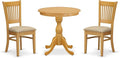 East West Furniture ESVA3-OAK-C 3 Piece Dining Table Set by EastWestFurniture