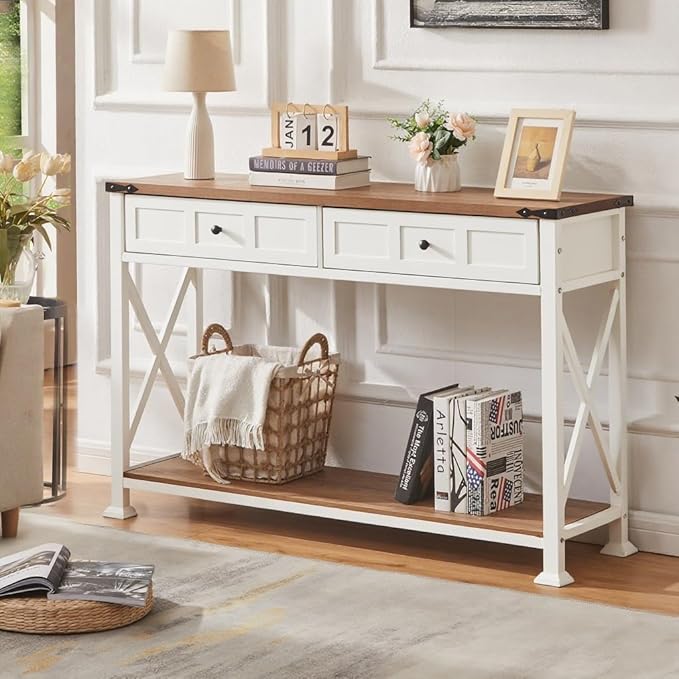 HOMBAZAAR Entryway Table, Rustic Console Table - Image 4
