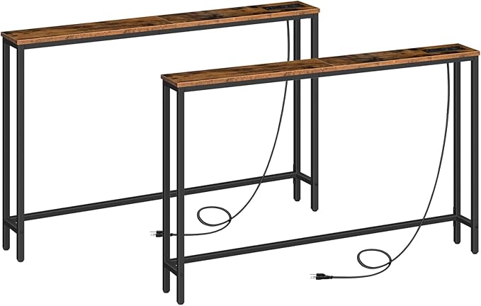 HOOBRO 2 Pack 5.9" Narrow Console Sofa Table - Image 9
