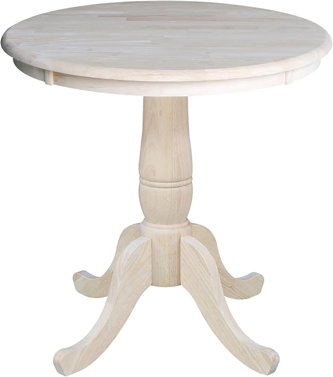 International Concepts 30" Round Top Pedestal Dining Table Solid Real Wood by InternationalConcepts