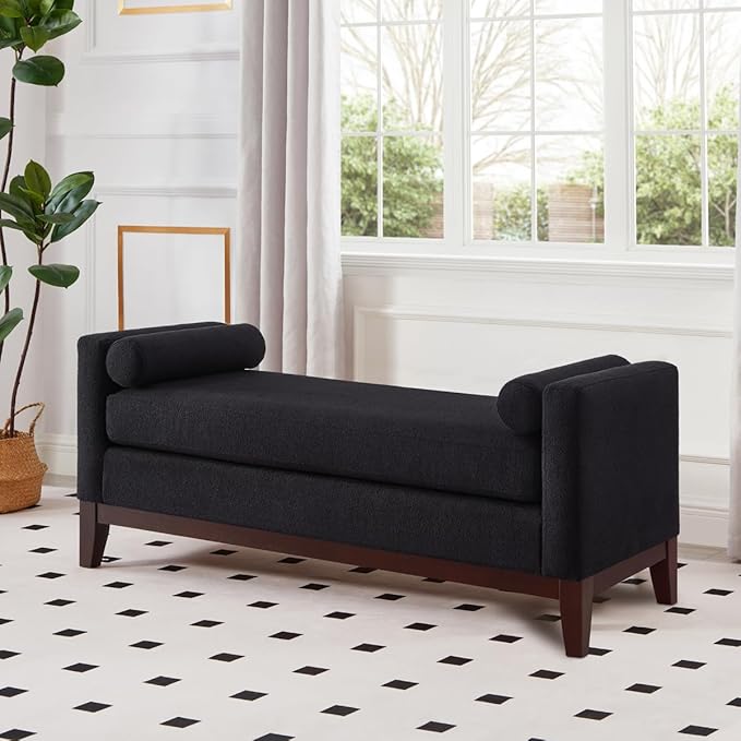 24KF Large Upholstered Boucle Fabric Ottoman - Image 4