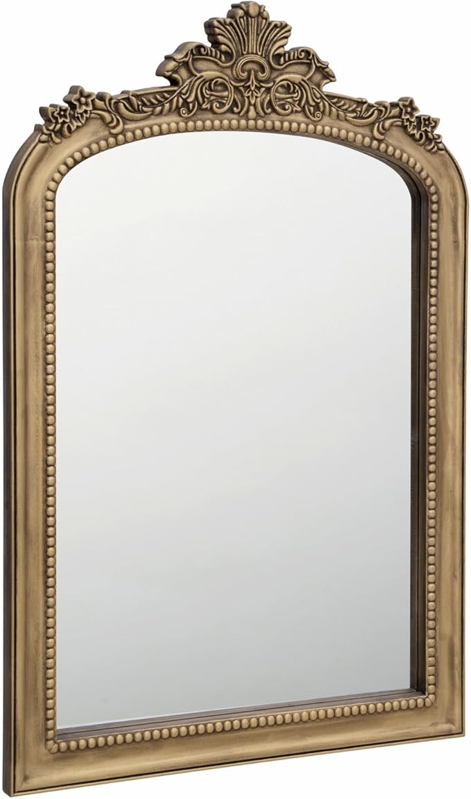 Distressed Vintage Gold Wall Mirror - Image 3
