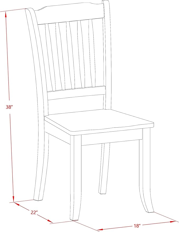 East West Furniture SUDA5-LWH-W 5 Piece Dining Room Furniture Set Includes a - Image 13