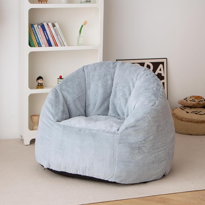N&V Large Shell Bean Bag Chair, Adult Size Bean Bag Sack, Foam Filling - Image 3