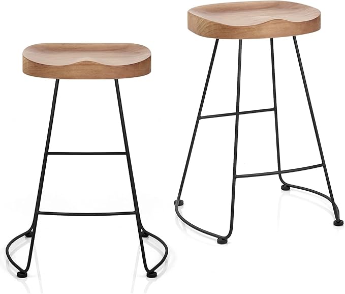 Set of 2 American Elegant Retro Country Style Bar Chair, Modern Fashion Simple by Lisuden