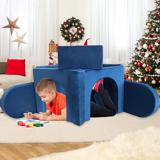 Modular Kids Play Couch Convertible Building Fort Sofa and Cushion 10Pcs Child - Image 2