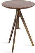 Kate and Laurel Keres Mid-Century Adjustable-Height Round Pedestal Side Table by KateandLaurel
