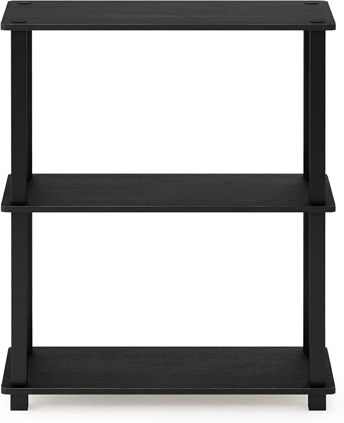 Furinno Turn-S-Tube 3-Tier Compact Multipurpose Shelf 2-Pack Americano/Black - Image 7