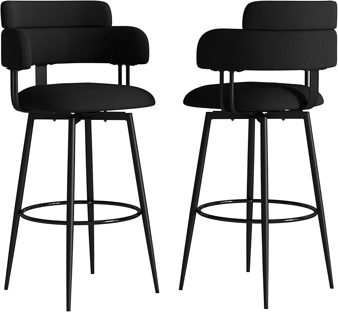 Swivel Bar Stools Set of 2, Counter Height Bar Stools - Image 9