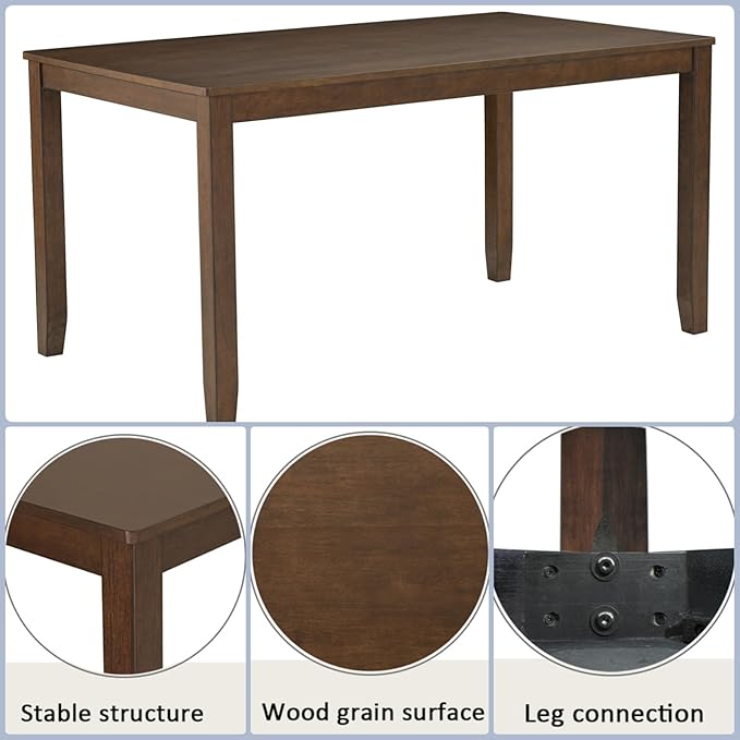 Dining Table Set for 5, 6-Piece Kitchen Table & Chairs Set - Image 7