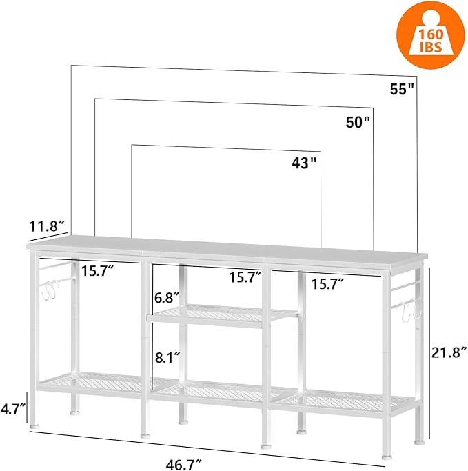 Furologee TV Stand for TVs up to 55 Inch, Entertainment Center - Image 3