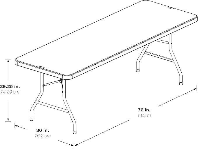 Office Star Resin Multipurpose Rectangle Folding Table - Image 3