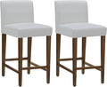 CHITA Counter Height Bar Stools Set of 2, PU Leather in White by CHITALIVING