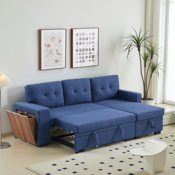 L-Shape Sofa Bed, Pull Out Sleeper Sofa - Image 7