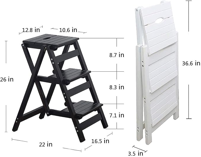 KINGBO Step Stool for Adults/Step Ladder/Counter Chair, 3-Step Folding Portable - Image 4