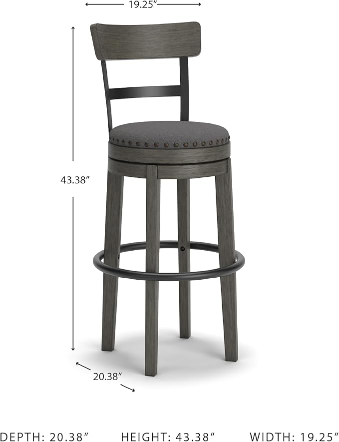 Signature Design by Ashley Caitbrook 30" Farmhouse Bar Height Upholstered - Image 3