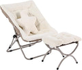 Welnow Comfy Saucer Chair with Ottoman, Oversized Folding Reading Chair by LifeGetsBetterWithWelnow