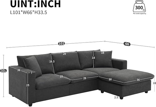 100" Modern Sectional Sofa - Image 2